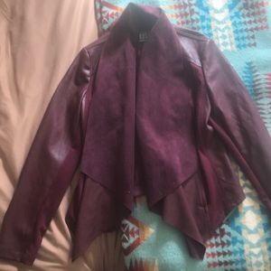 Kut maroon loose style “leather” coat